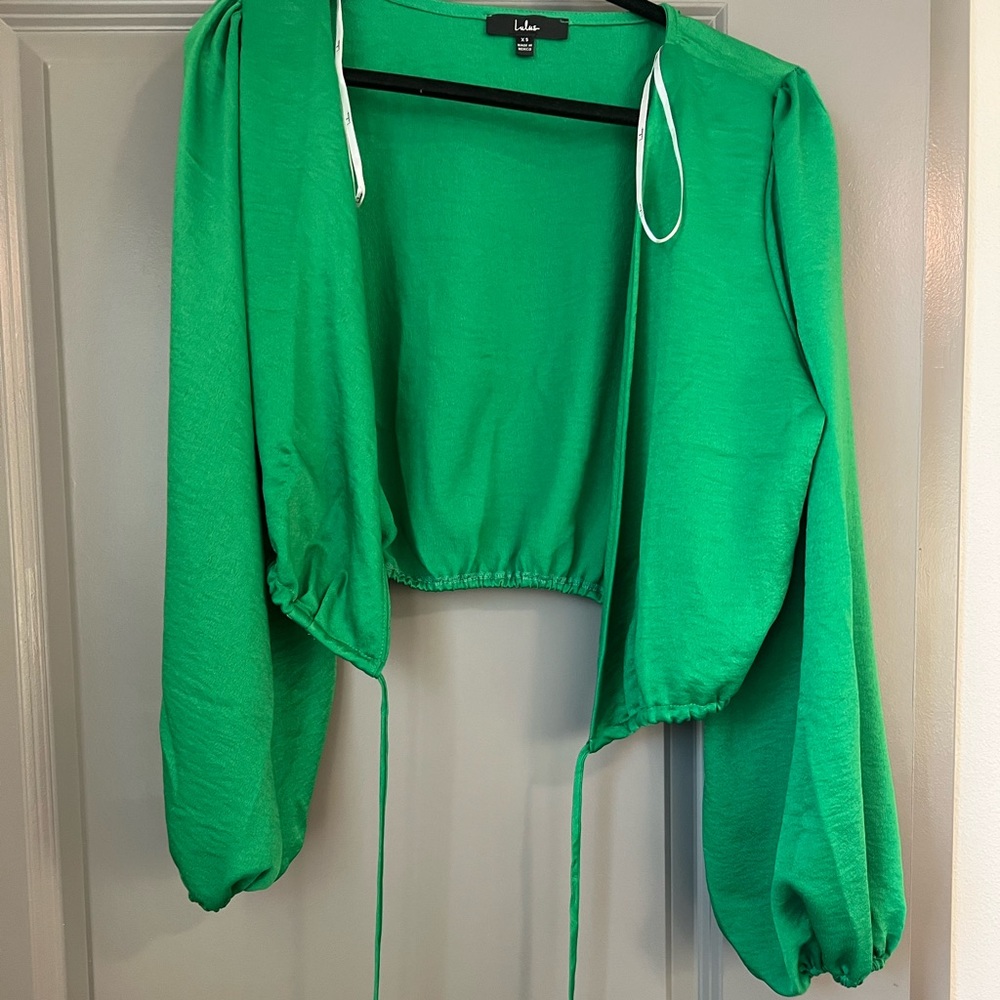 Lulus wrap long sleeve blouse